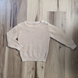 Baby Size 24M Camel Tan Cotton Knit Button Detail Sweater